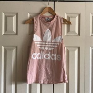 Pink adidas tank top